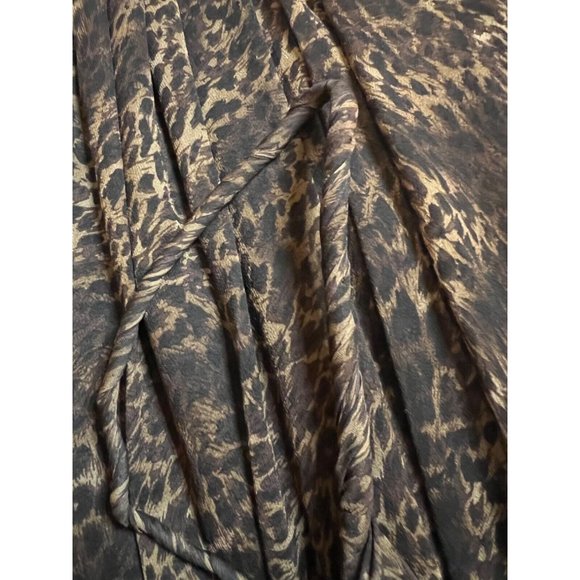 Teri Jon SIlk Maxi Dress 4 Small Black Brown Strappy Flowy Ruffle Y2K - Picture 10 of 13